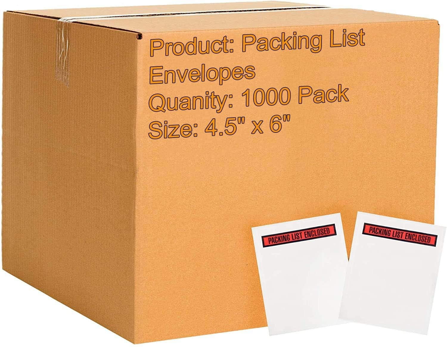 2 Mil Poly Box Packaging Packing List Enclosed Envelope 4.5 x 5.5 Case of 1,000 Blue 