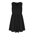 thumbnail image 4 of Nrmvnmi Women's Sleeveless V Neck Dress with Pocket Beach Casual Sundress Summer A Line Flared Slim Tank Dress Black 2XLMothers Day Gifts, 4 of 5