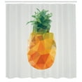 thumbnail image 3 of Green and Orange Shower Curtain, Geometric Polygonal Fruit Angular Triangles Abstract Art Design, Fabric Bathroom Set with Hooks, 69W X 84L Inches Extra Long, Fern Green and Orange, by Ambesonne, 3 of 3