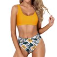 thumbnail image 1 of MKLEKYY Trajes De Baño Mujer 2 Piezas Women Two Piece Neck Bikini Crop Top High Cut Swimsuit Sporty High Waisted Bathing Suit With Bottoms, 1 of 5