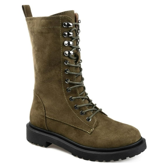 Journee Collection Womens Cadee Zip up Mid calf Combat & Lace-up Boots