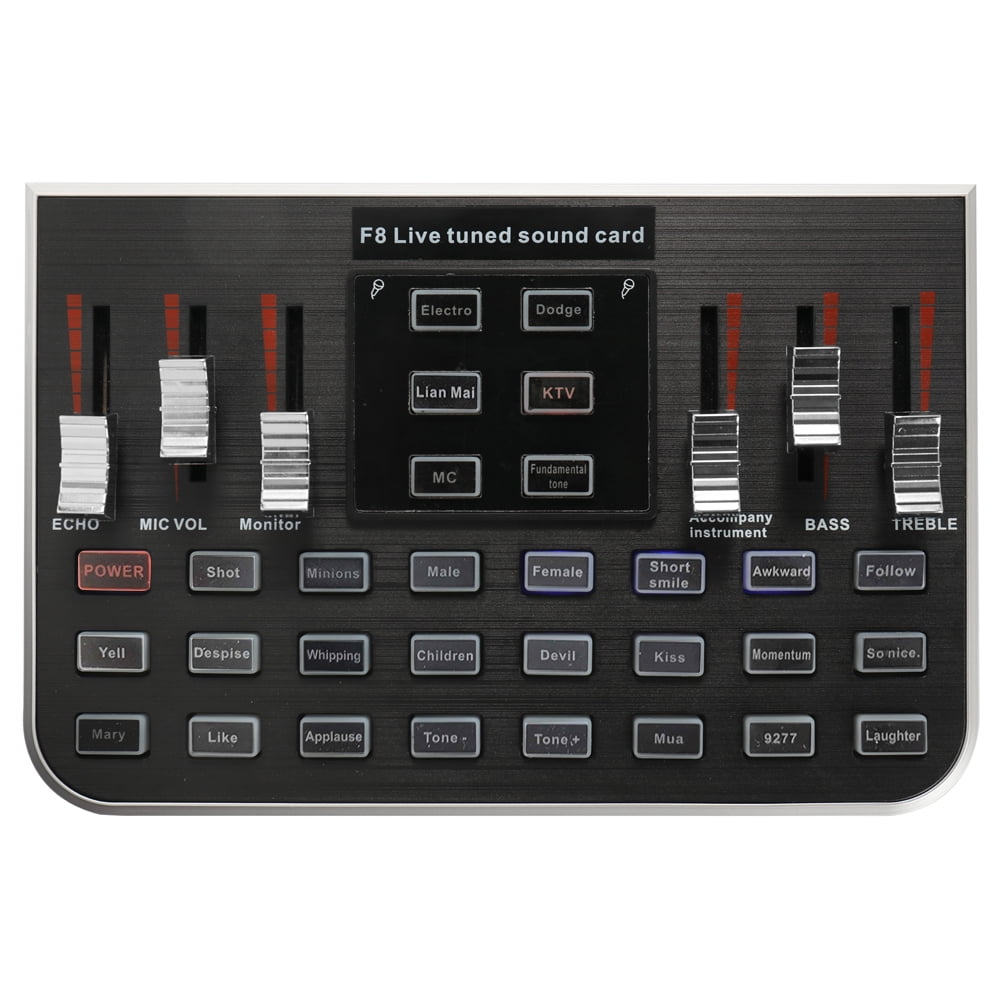 Studio Audio Mixer Microphone Excellent Quality Voice Music Professional Audio USB Headset Webcast Entertainment Karaoke Steamer Live Sound Card F8 4 Modes