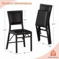 thumbnail image 3 of VECELO Set of 4 Metal Folding Chairs, High Back PU Upholstered Dining Chairs with Metal Frame, Modern Style Folding Chairs for Kitchen, Dining Room, Space Saving Design, Black, 3 of 10
