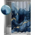 thumbnail image 3 of Abstract Art Shower Curtain Set ，Waterproof Fabric Shower Curtains Blue Grey Gradient Marble Texture Shower Curtains for Bathroom,Bathroom Decor 60"x72", 3 of 6
