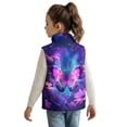 thumbnail image 2 of Uorisanigo Fleece Jacket Vest for Girl & Boys Lightweight Sleeveless Full Zip Warm Outwear with Pockets Soft Cozy Purple Butterfly Floral Waistcoat for Fall Winter Layering Size 2-12, 2 of 7