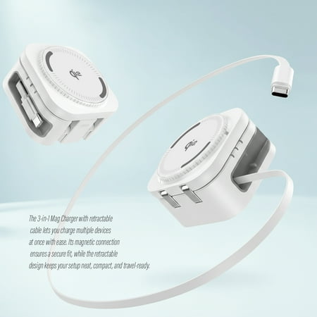 3-in-1 Retractable Magcharge Charging Station for Phone, Airpods, & iWatch