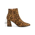 thumbnail image 5 of BLISSFUL STEP Women's Pointy Toe Chunky Heels Ankle Boots Leopard (Size 9.5), 5 of 7