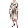 thumbnail image 2 of NY Collection Women's Plus Size 3/4 Roll Tab Sleeve Shirtdress, 2 of 4