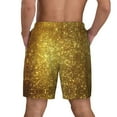 thumbnail image 2 of Mens Swim Trunks Gold Quick Dry Board Shorts with Compression Liner, 2 of 6