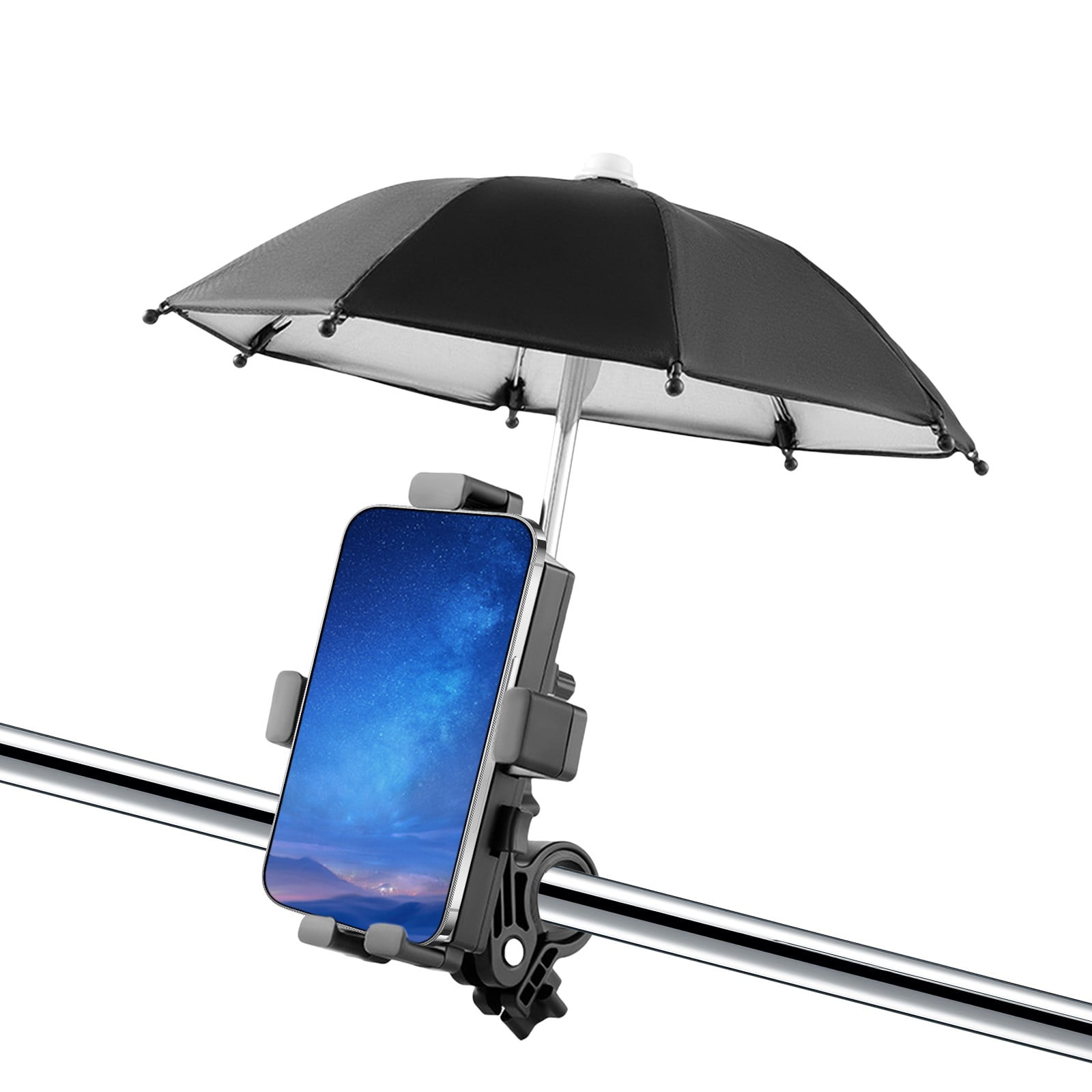 Parapluie Anti-reflet Pour Téléphone - Clip Réglable, Protection UV - Pour Vidéo, Camping, Plage - Diamètre 27 Cm, Léger 60g - 6