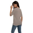 thumbnail image 3 of Women's Casual Short Sleeve Relaxed Fit Basic T-Shirt - Soft Comfortable Everyday Top, 3 of 7