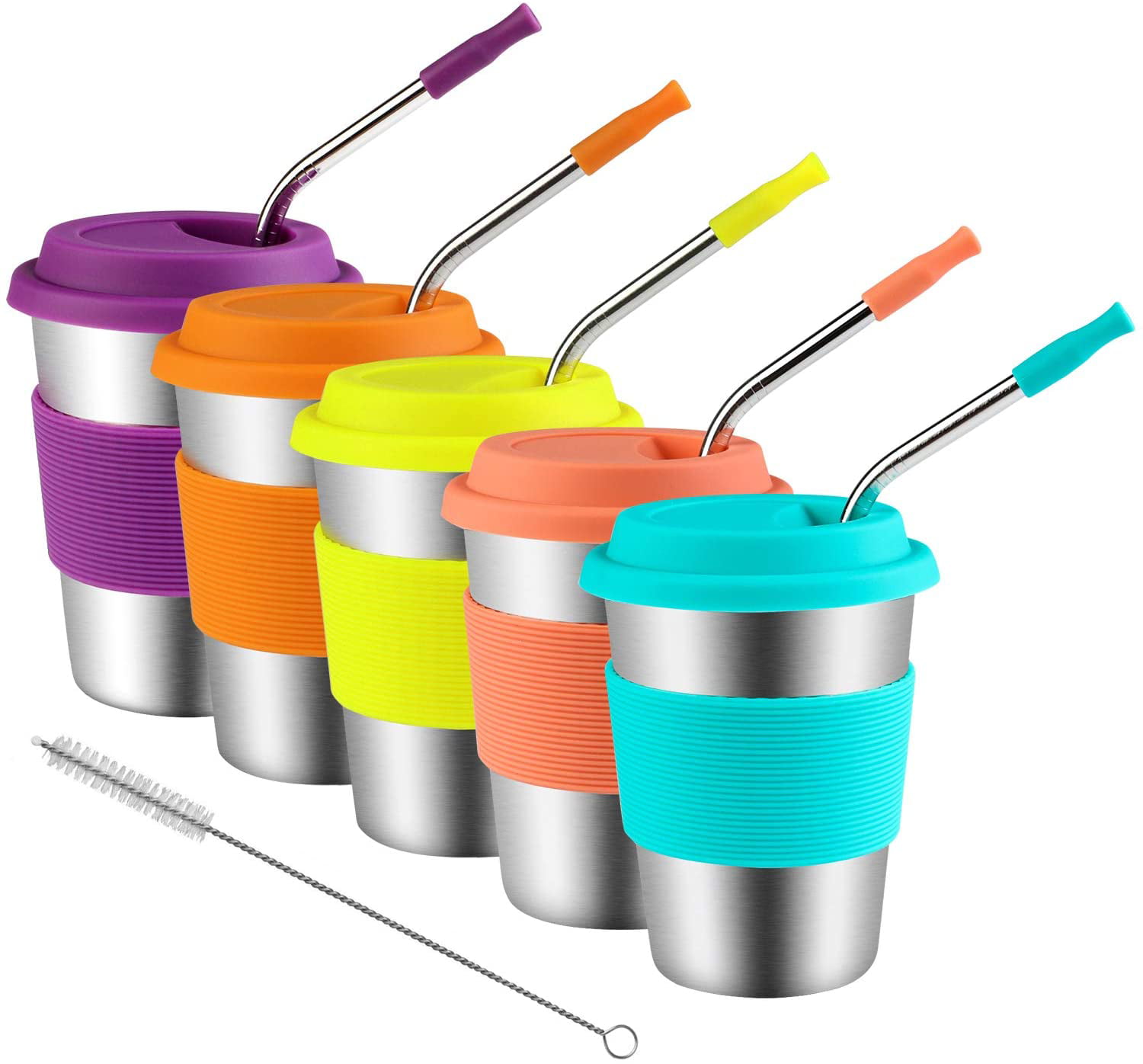 Wownnic Kids Cups with Lid and Straw- 6 Packs 12Oz Stainless Steel Cups for  Kids– Leakproof Closed B…See more Wownnic Kids Cups with Lid and Straw- 6