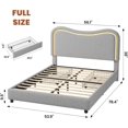 thumbnail image 2 of LED Bed Frame with 2 Drawers and Headboard, Cute Upholstered Bed with Storage, Sturdy Platform Bed, No Box Spring Needed, Wooden Slats, Noise Free, Grey,Full Size, 2 of 8