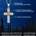 thumbnail image 2 of Gem Stone King 925 Sterling Silver Lab Grown Diamond and Yellow Sapphire Cross Pendant Necklace for Women | 2.62 Cttw | Gemstone April Birthstone | Oval 6X4MM | With 18 inch Chain, 2 of 6