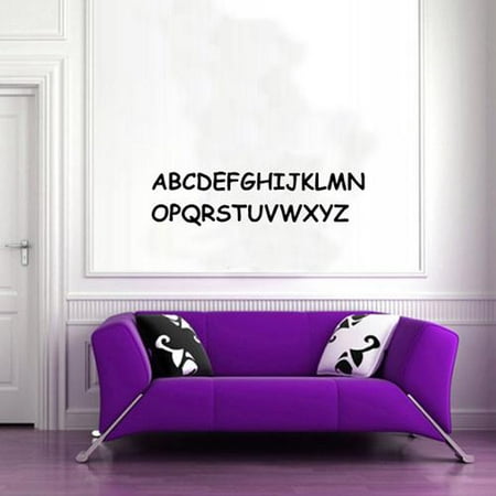 vsgraphics llc alphabet letters glossy black vinyl sticker wall