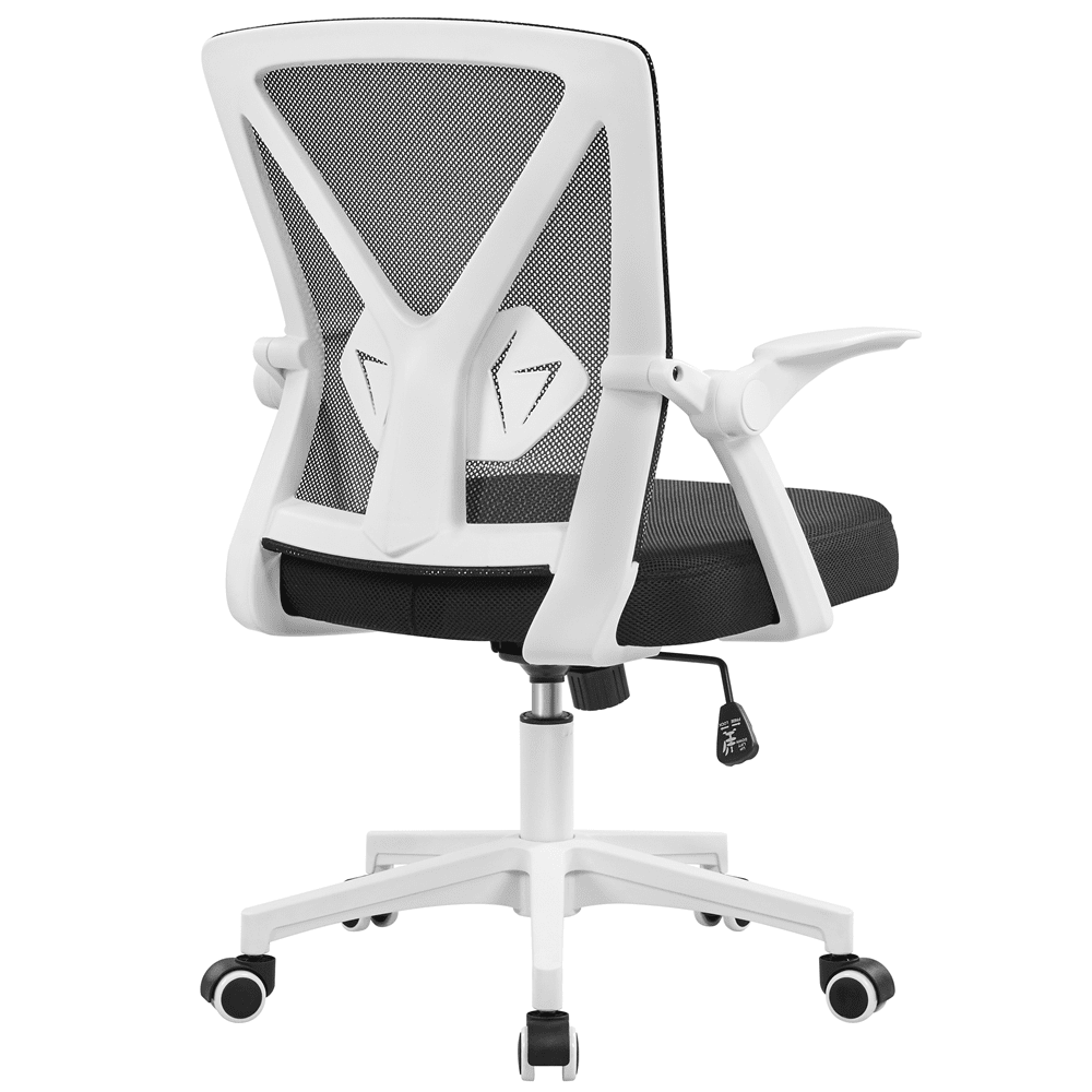 Alden Design Adjustable Ergonomic Mesh Office Chair with 90° Flip-up Armrests for Home Office, White