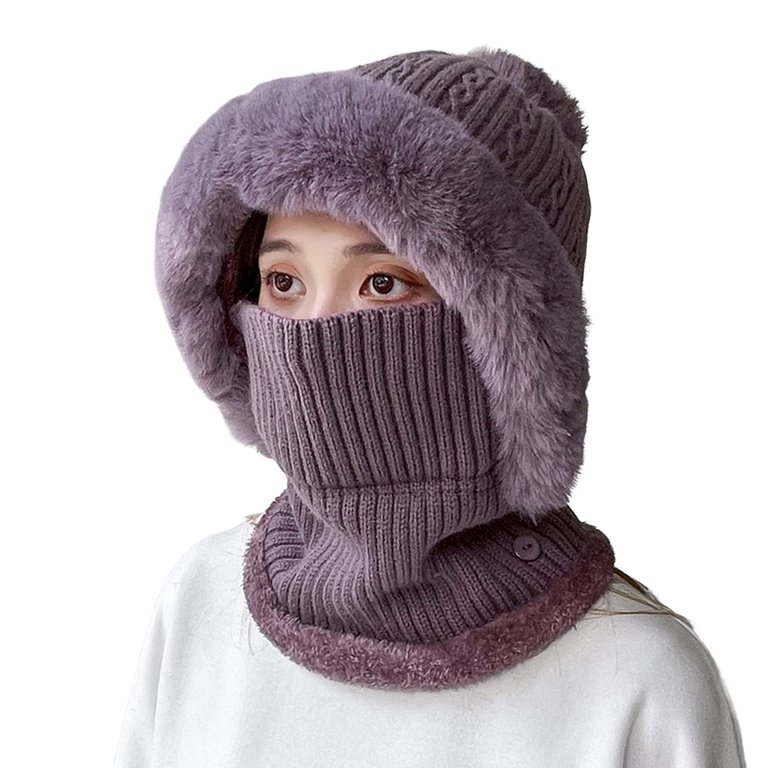 dianhelloya Warm hat Knitted Hat Multipurpose Pompom Plush  display picture 1