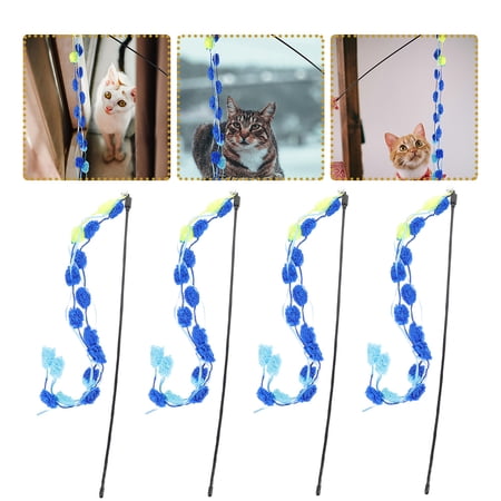 SEWCHICS Cat Toys Multi Plastic 4Pcs Cat Teaser