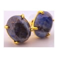 thumbnail image 4 of Natural Oval Lapis Lazuli Gold Stud Earrings, 4 of 10