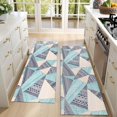thumbnail image 4 of Kitchen Rugs Sets Of 2,Blue Ethnic Triangle and Geometric Pattern Anti Fatigue Kitchen Mat Rugs Non Slip Washable,Decorative Kitchen Floor Mats for Kitchen,Sink,Laundry,17"X47", 4 of 5