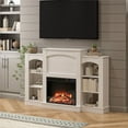 Ameriwood Home Wickham Fireplace Mantel with Bookshelves, Ivory Oak