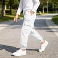 thumbnail image 7 of ZBSOKO Cargo Joggers for Boys Elastic Waist Elastic Cuff Fashion Track Pants with Multi Pockets Running Workout Pant Sizes 5-15 Years, 7 of 7