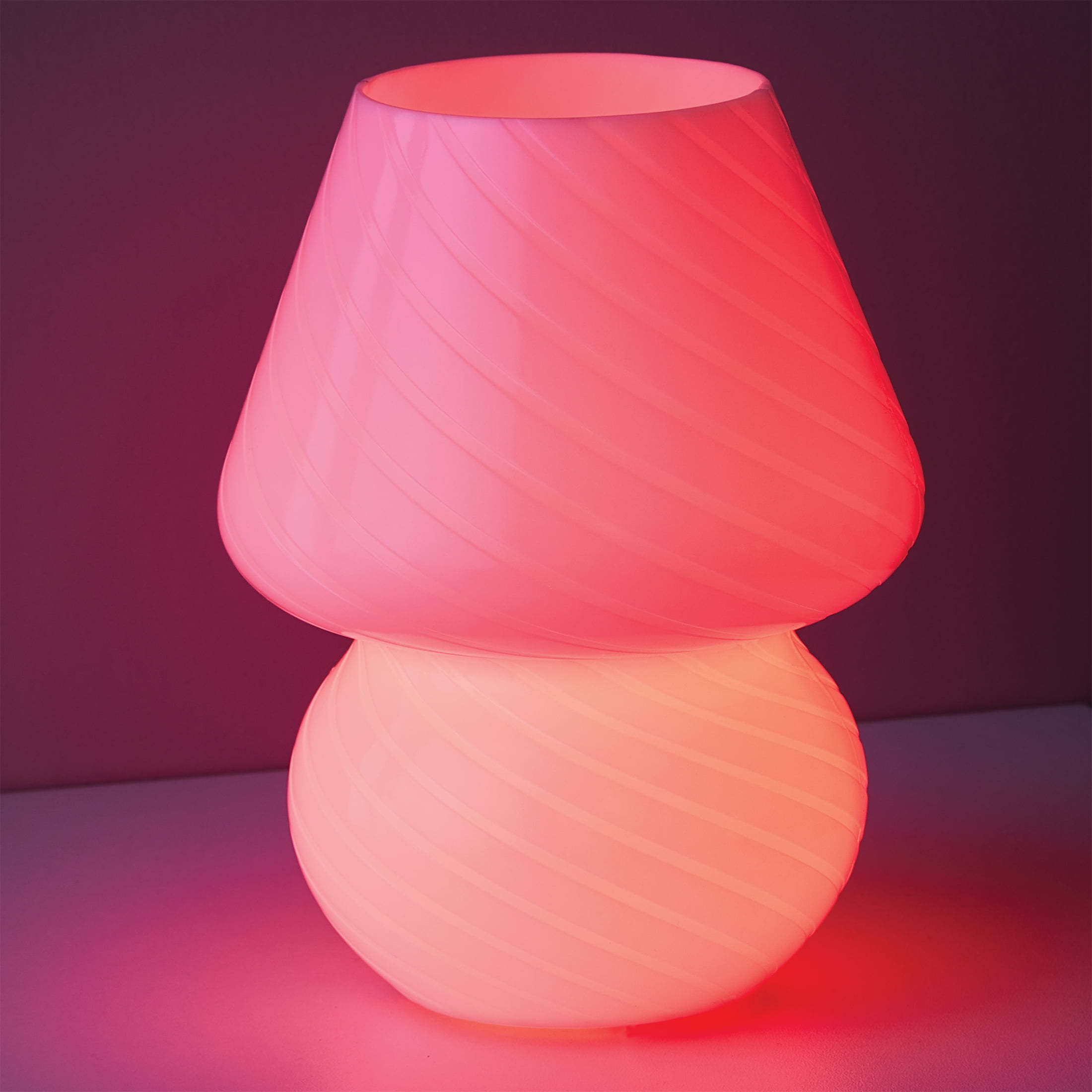 (1 pack) Mainstays 8" Color-Changing Mushroom Accent LED Lamp, White Stripe