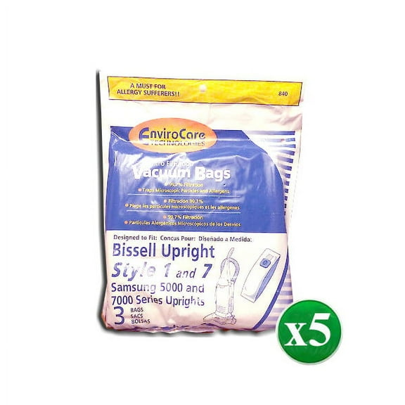 Replacement Part For Bissell 840 Upright Vacuum Cleaner Style 1 & 7 Paper Bags (5Pack)