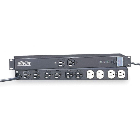 Tripp Lite Tripp Lite Isobar 12-Outlet Network Server Surge Protector, 15 ft. (4.57 m) Cord with 5-20P Plug, 3840 Joules, Diagnostic LEDs, 1U Rackmount CA3
