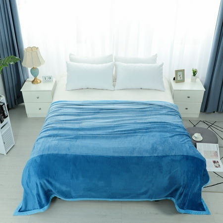 Super Soft Flannel Fleece Bed Blankets Lightweight Plush Gradient