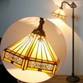 thumbnail image 2 of Tiffany Floor Lamp Mission Hexagon 64" Tall Industrial Pole Vintage Boho Stained Glass Standing Corner Bright Reading LED Light Arched Adjustable-Living Room Kids Bedroom Farmhouse Office WERFACTORY, 2 of 10