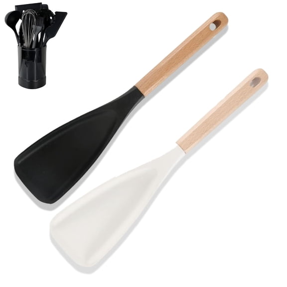 Cedar and Ash Spoonula, Cedar and Ash Multi Function Cooking Spoon, Multifunction Spatula Cooking Spoon for Nonstick Cookwares, Silicone Cooking Spoons,For Mixing, Scoop and Scrape,Nonstick