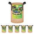 thumbnail image 1 of Bolsas de cultivo para plantas iPower, 3 galones, 5 unidades, no tejidas, color bronceado, 1 of 2