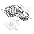 thumbnail image 4 of Bathroom Corner Shelf, Metal Storage Rack With Adhesive Wall Mount, For Bathroom Accessories Organizer, No-Drill Installation, Wire Grid Construction (Black) Pack Of 1, 4 of 4