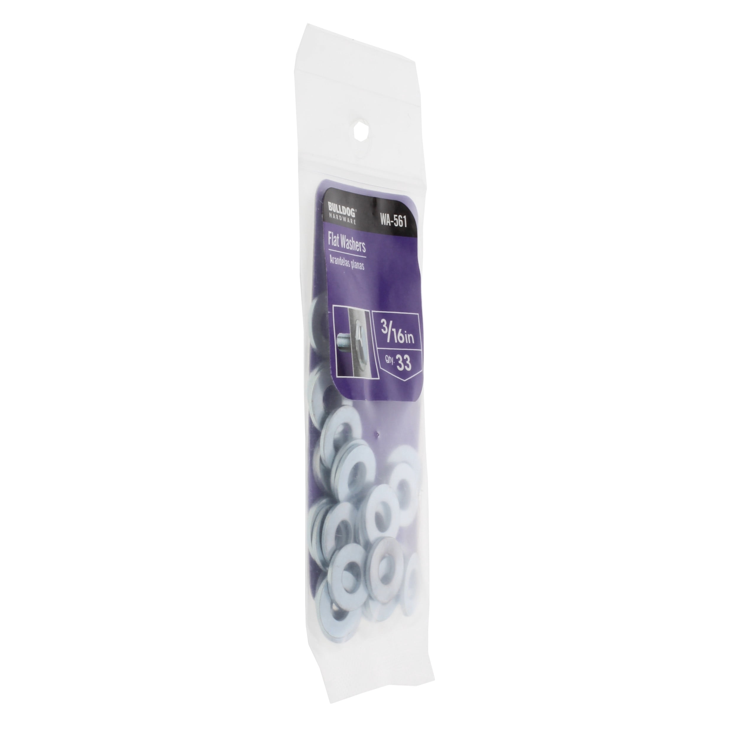Bulldog Hardware 3/16 in. Flat Washers, Zinc Plated Steel (33 Pack)