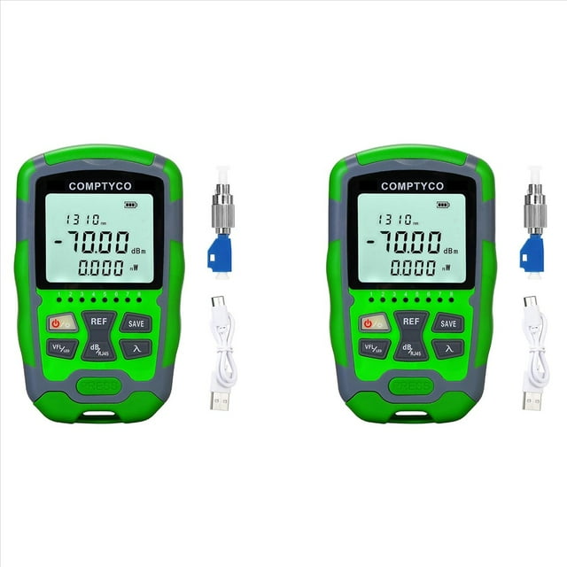 2X Mini Comprobador de Cables de Fibra Óptica Portátil Recargable con Prueba de Red RJ45 MC70-VFL Medidor de Potencia de Fibra Óptica de 30 Km