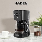 Haden Heritage 4 Slice Wide Slot Toaster & Coffee Maker, Black & Chrome