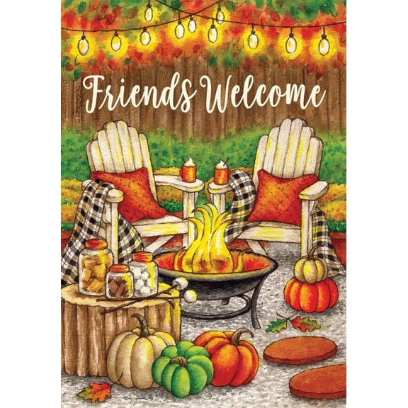 Fall Fire Pit 5476 Decorative Flag