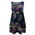 thumbnail image 4 of Plus Size Dresses for Curvy Women Floral Print Sleeveless Sundress Beach Casual Loose Womens Dress Blue L, 4 of 6
