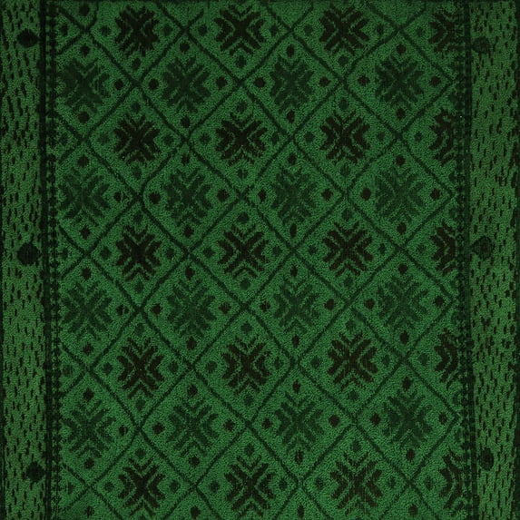 Ahgly Company Indoor Square Abstract Green Modern Area Rugs, 4' Square