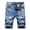 Patterned6, variant on SWSMCLT Men's Jean Shorts Denim Cotton Blend Short Pocket Regular Fit Distressed Ripped Summer Knee Length Broken Hole Straight Leg Fashion Patterned7 32