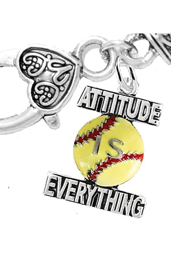 Softball "Attitude Is Everything" Bracelet 2016 Hypoallergenic, Safe-Nickel, Lead, & Cadmium Free!