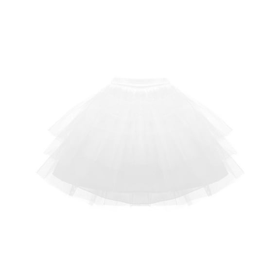 CHICTRY Kids Girls Multi-Layers Net Crinoline Slip Skirt Petticoat Underskirt for Wedding Prom Party Flower Girls Dress White One Size