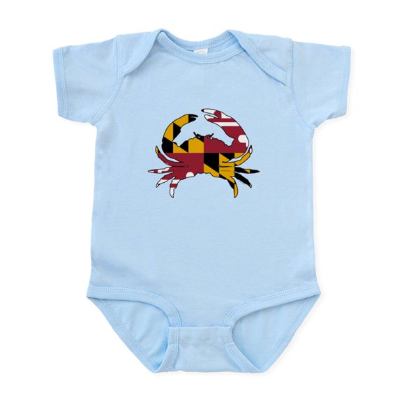 CafePress - Maryland State Flag Crab Infant Bodysuit - Baby Light Bodysuit, Size Newborn - 24 Months