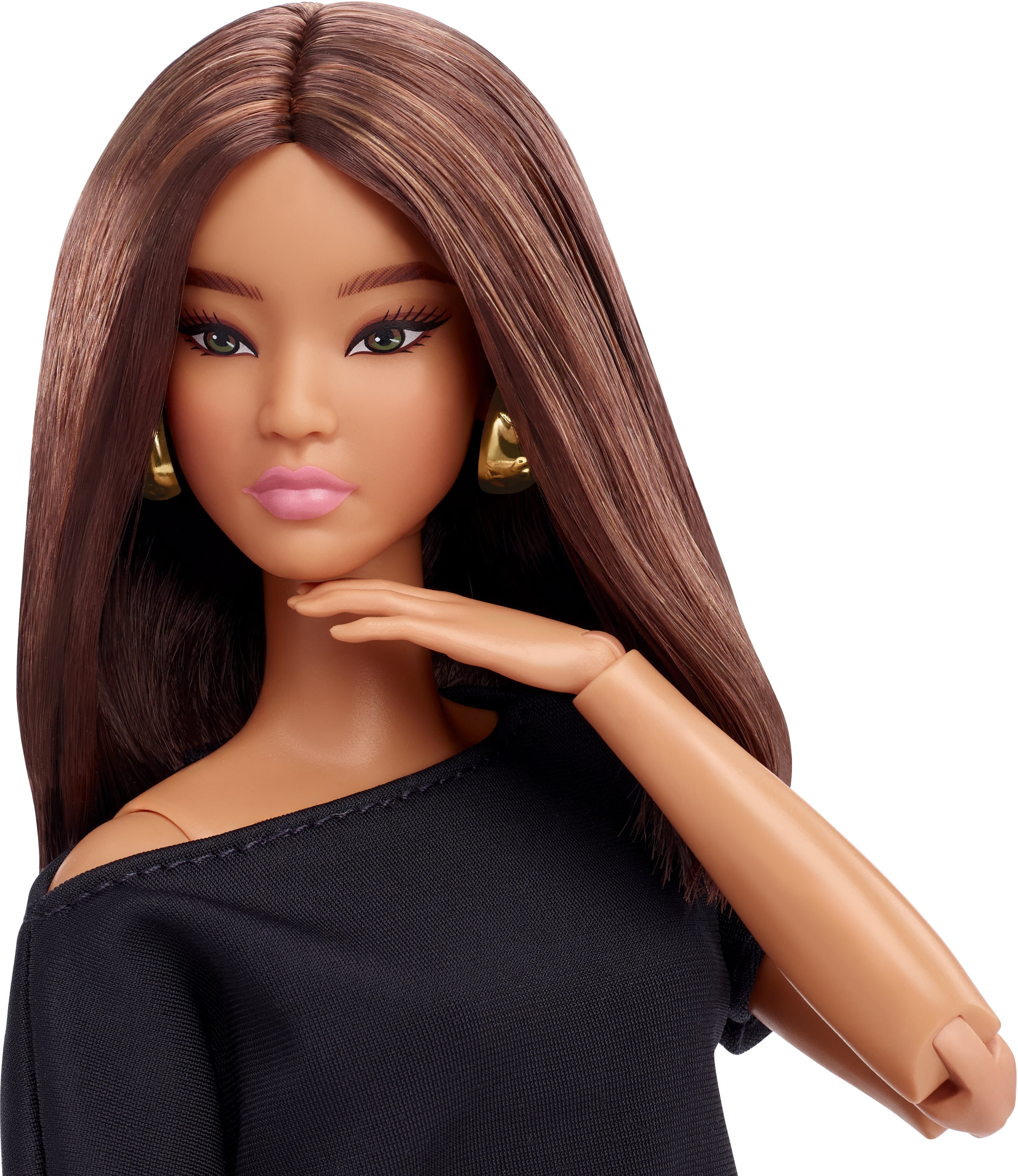 Barbie Basics Collectible Doll, Model 01 with Brunette Hair in Black Dress & Pointed Booties