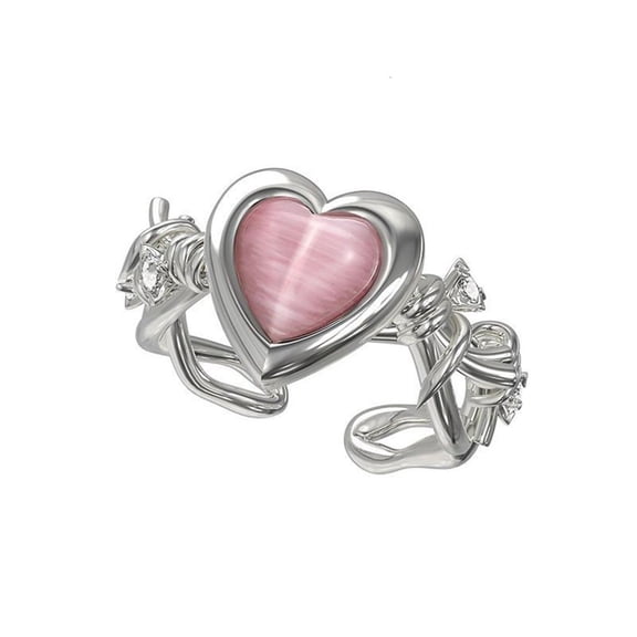 LIANXUEFashion Thorn Heart Open Ring Jewelry Gifts Natural Stone Irregular Star Ring