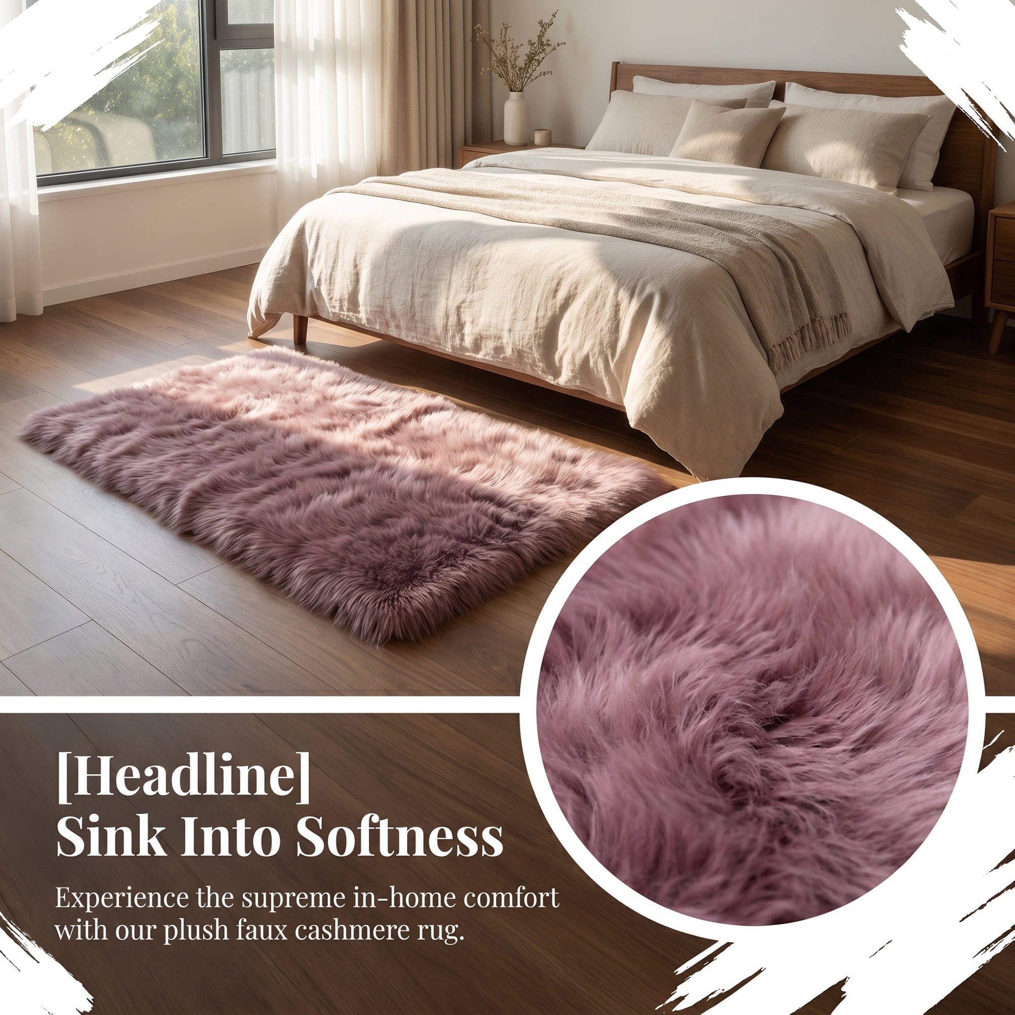 Unique Bargains Shaggy Area Rug Ultra Fluffy Non Slip Fuzzy Carpet 24" x 16" Purple