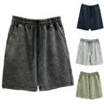 thumbnail image 5 of Chiccall Mens Casual Sweat Shorts Cotton Vintage Distressed Elastic Waist Drawstring Wicking Breathable Track Shorts with Pockets, 5 of 5