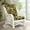 White (Floral Cushion), variant on Malibu Lounge Armchair ECO Natural Rattan Wicker Handmade Design with Cream Cushion, White Wash