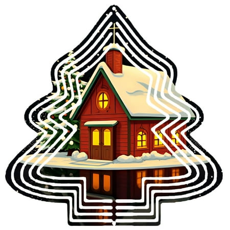 Metal Hanging Christmas Tree Wind Decorations – Festive Garden Spinners with Stylish White Outline Pattern for Yard and Garden Decor Metal Hanging Christmas Tree Wind Decorations – Festive Garden Spinners with Stylish White Outline Pattern for Yard and Garden Decor